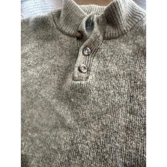 L.L. Bean Lambswool Pullover Sweater Mens Tagged Large Fits Like Medium Brown - Picture 9 of 13